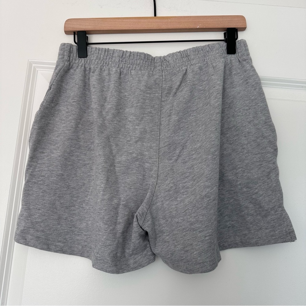 Brandy Melville (OS) Gray Short Sleeve High Waist Sweat Shorts- Elastic Waist - Picture 5 of 7